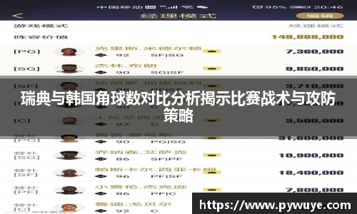 瑞典与韩国角球数对比分析揭示比赛战术与攻防策略